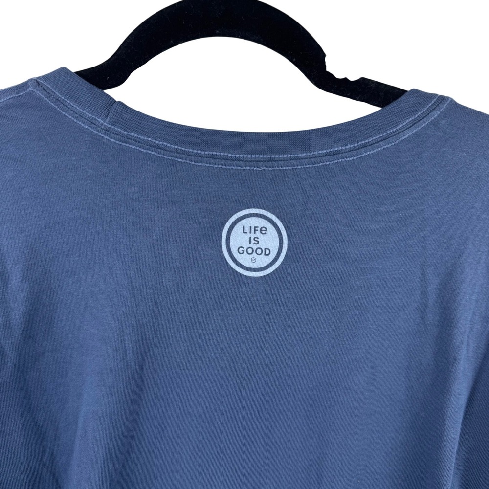 Life is Good Crusher Tee Womens Medium Blue Dog Days Black Lab Long Sleeve Shirt - Picture 8 of 11